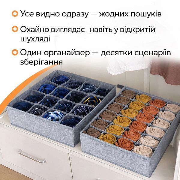 Органайзер на 24 комірки для білизни, шкарпеток та аксесуарів | DOAKT ORG - 928 фото