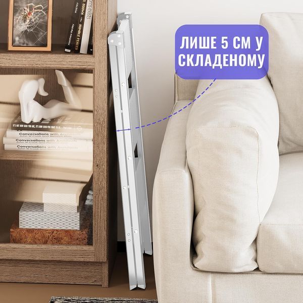 Драбина стрем'янка алюмінієва побутова 3 сходинки, складна, до 150 кг | DOAKT Air A3 White A3-WH фото